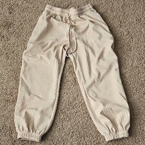 SHEIN Cream Sweatpants with Elastic Waistband and Tapered Cuffs